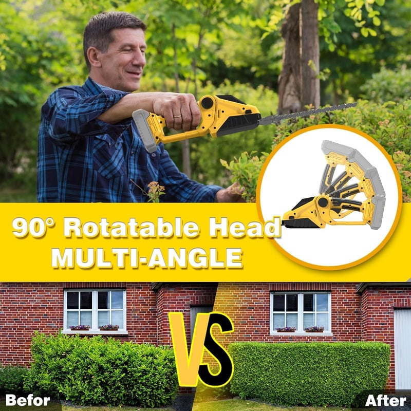 DEVTBLUN Cordless Hedge Trimmer for Dewalt 20V Battery(No Battery),2200RPM Cordless Mini Grass Shears,2 in 1 Handheld Electric Hedge Trimmer/Grass Cutter, Shrub Trimmer Bush Trimmer for Gardening,Lawn,Yard - Image 5